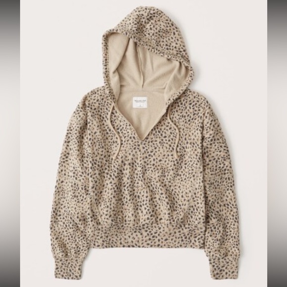 Abercrombie Leopard Print Hoodie Hooded Sweater BNWT - Picture 1 of 1